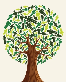 Diversity tree green people illustration