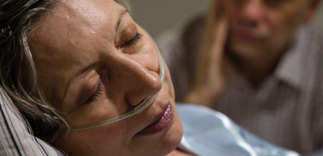 Woman on her deathbed