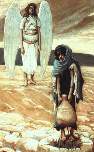 Hagar and the Angel in the Desert by James Tissot (1900)