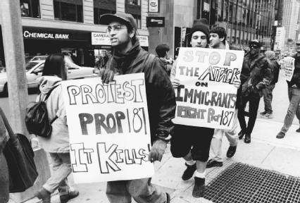 Protesters march against Prop 187 in San Francisco