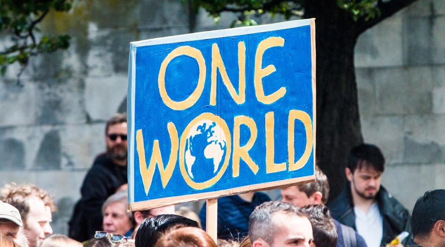 A group of people protesting the result of the EU Referendum in the UK