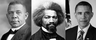 Booker T. Washington, Frederick Douglass and Barack Obama