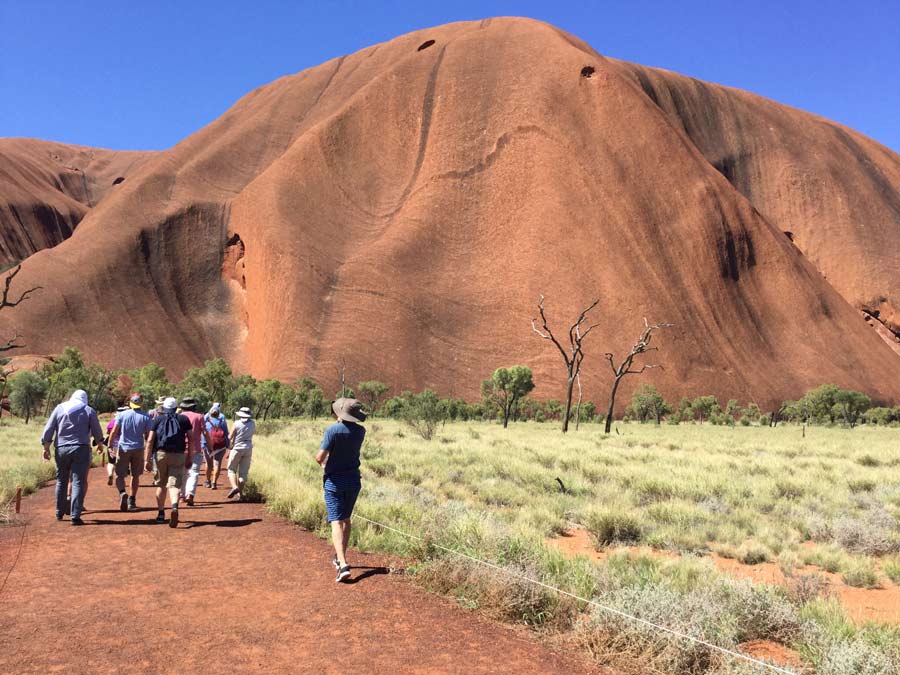 Uluru (Ayers Rock) in the Northern Territory of Australia with our tour group.