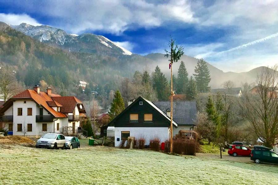 Village of Bašelj, Slovenia.