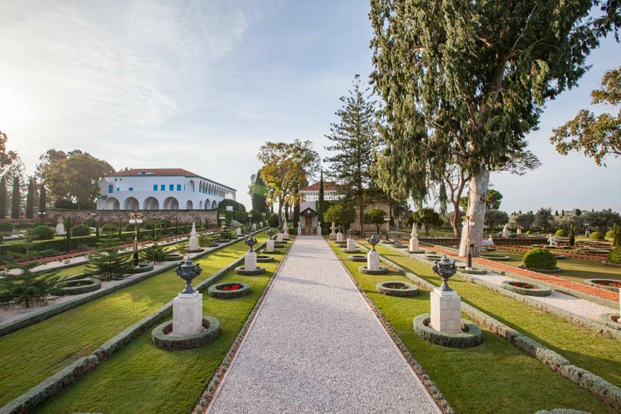 The pathway to the Shrine of Baha’u’llah in Acre, Israel