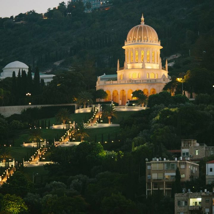 The Shrine of the Bab in Haifa, Israel is considered to be one of the most holy places for Baha’is and the surrounding gardens draw millions of visitors each year.