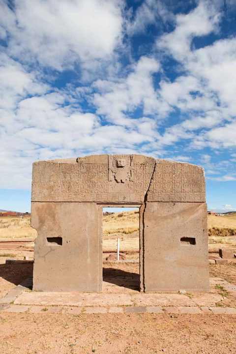 Gate of the Sun art Tiahuanaco in La Paz, Bolivia.