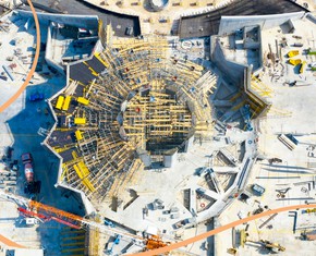 Shrine of Abdu’l-Baha: Pillars of Main Edifice Completed
