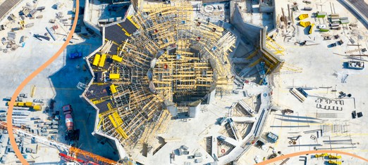 Shrine of Abdu’l-Baha: Pillars of Main Edifice Completed