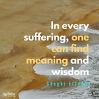 Suffering is both a reminder and a guide. It stimulates us better to adapt ourselves to our environmental conditions, and thus leads the way to self improvement. In every suffering one can find a meaning and a wisdom. But it is not always easy to find the secret of that wisdom. It is sometimes only when all our suffering has passed that we become aware of its usefulness. - Shoghi Effendi  #Bahai #Spirituality #SpiritualGrowth 
(Unfolding Destiny)