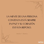 La mente de una persona contenta está siempre en paz y su corazón está en reposo. - #AbdulBaha  #Bahai #Espiritualidad #Contento #Paz
(Star of the West)  Traducción Provisional.