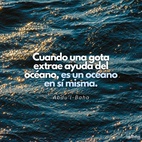 Cuando una gota extrae ayuda del océano, es un océano en sí misma, y una pequeña semilla, mediante la efusión de la lluvia, el favor del sol y la brisa que refresca el alma, se convertirá en un árbol con la máxima frescura, rebosante de hojas, flores y frutos. Por lo tanto, no consideres tu capacidad y mérito, sino confía en la infinita munificencia y confianza en Su Alteza el Todopoderoso. - #Abdul-Baha  #Bahai #Espiritualidad #Motivacion #Frases
(Tablets of Abdul-Baha Abbas, p. 565)
[Traducción Provisional]