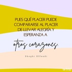 Pues qué placer puede compararse al placer de llevar alegría y esperanza a otros corazones. Cuanto más felices hagamos a los demás, mayor será nuestra propia felicidad y más profunda nuestra sensación de haber servido a la humanidad. - Shoghi Effendi  #Bahai #Espiritualidad #Amistad #Servicio #Humanidad #Alegría
[Traducción Provisional]