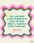 Pues qué placer puede compararse al placer de llevar alegría y esperanza a otros corazones. Cuanto más felices hagamos a los demás, mayor será nuestra propia felicidad y más profunda nuestra sensación de haber servido a la humanidad. - Shoghi Effendi  #Bahai #Espiritualidad #Amistad #Servicio #Humanidad #Alegría
[Traducción Provisional]