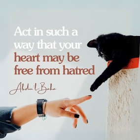 Act in such a way that your heart may be free from hatred. Let not your heart be offended with anyone. If some one commits an error and wrong toward you, you must instantly forgive him. Do not complain of others. Refrain from reprimanding them, and if you wish to give admonition or advice, let it be offered in such a way that it will not burden the bearer. Turn all your thoughts toward bringing joy to hearts. Beware! Beware! lest ye offend any heart. - #AbdulBaha⠀ ⠀  #bahai #spirituality #joy