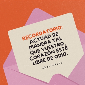 Actuad de manera tal que vuestro corazón esté libre de odio. Que vuestro corazón no se ofenda con nadie. Si alguien comete un error o daño en vuestro perjuicio, debéis perdonarlo instantáneamente. No os quejéis de otros. Absteneos de reprenderlos, y si deseáis amonestarlos o aconsejarles, hacedlo de modo que no agobie a quien lo reciba. Aplicad todos vuestros pensamientos para llevar alegría a los corazones. - #AbdulBaha ⠀ ⠀  #bahai #espiritualitdad #amor #bondad #amistad