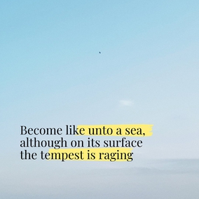 Man must become evanescent and self-denying. Then all the difficulties and hardships of the world will not touch him. He will become like unto a sea, although on its surface the tempest is raging and the mountainous waves rising, in its depth there is complete calmness. – #AbdulBaha  #Bahai #Spirituality #SpiritualJourney #SpiritualGrowth
(Star of the West, Volume 4, p. 185.)