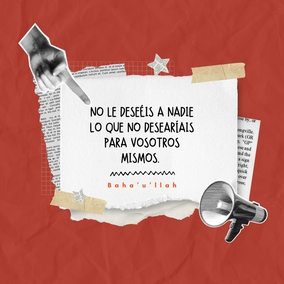 No sometáis a ningún alma a una carga a la que no quisierais ser sometidos vosotros, y no le deseéis a nadie lo que no desearíais para vosotros mismos. Éste es Mi mejor consejo para vosotros, ojalá que lo observarais. - #Bahaullah #Bahai #Amistad #Unidad