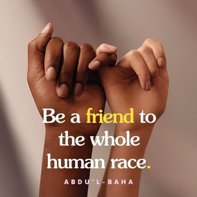 One must see in every human being only that which is worthy of praise. When this is done, one can be a friend to the whole human race. If, however, we look at people from the standpoint of their faults, then being a friend to them is a formidable task. - #AbdulBaha  #bahai #spirituality friendship worldunity humanity 
(Selections From the Writings of ‘Abdu’l-Bahá)