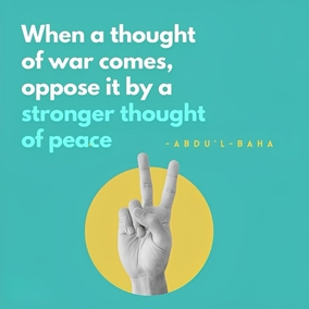 I charge you all that each one of you concentrate all the thoughts of your heart on love and unity. When a thought of war comes, oppose it by a stronger thought of peace. A thought of hatred must be destroyed by a more powerful thought of love. Thoughts of war bring destruction to all harmony, well-being, restfulness and content. Thoughts of love are constructive of brotherhood, peace, friendship, and happiness - #AbdulBaha  #bahai #spirituality #love #kindness friendship 
(Paris Talks)