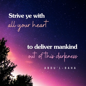 Strive ye with all your heart to deliver mankind out of this darkness and these prejudices that belong to the human condition and the world of nature, so that humanity may find its way into the light of the world of God. - #AbdulBaha #Bahai #Spirituality #SpiritualJourney
(Selections from the Writings of ‘Abdu’l‑Bahá)