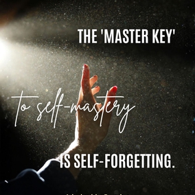 The ‘Master Key’ to self-mastery is self-forgetting. The road to the palace of life is through the path of renunciation. - #AbdulBaha  #Bahai #Spirituality #Detachment #SpiritualGrowth 
(‘Abdu’l-Bahá: Star of the West, Vol. XVII, p. 348)